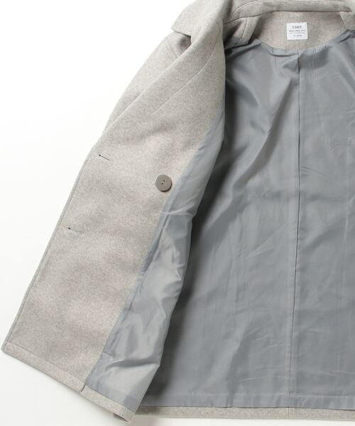 「coen」 チェスターコート L ネイビー レディース_画像2