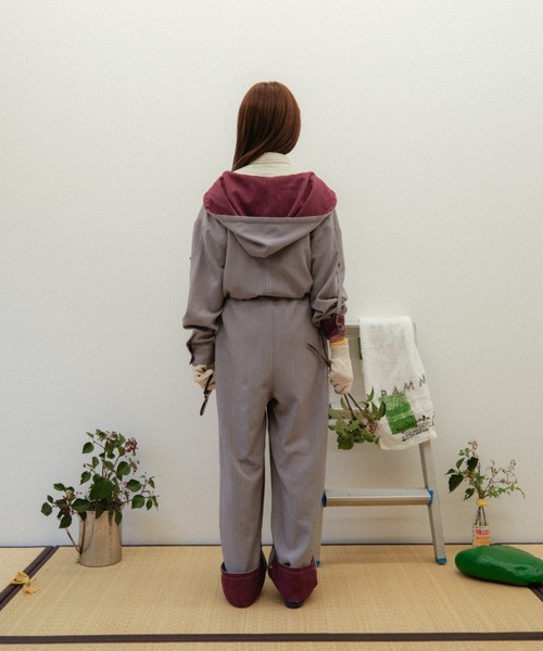 PAMM（パム） オールインワン 肌色のストライプジャンプスーツ