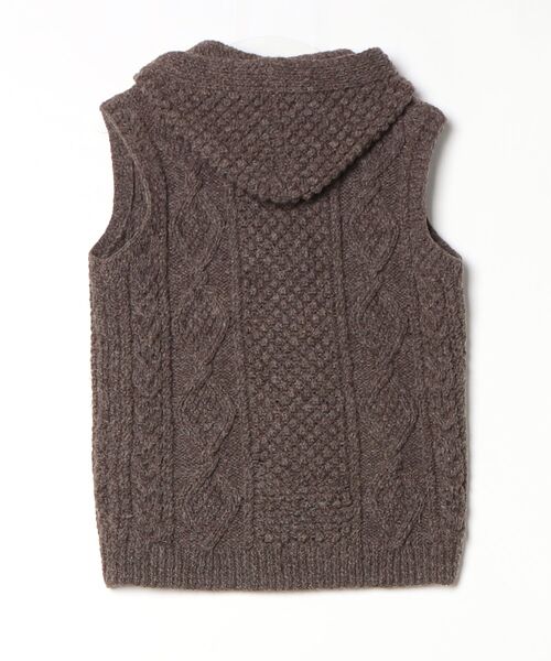 「ATHENA DESIGNS」 ニットベスト - ブラウン メンズ_画像2