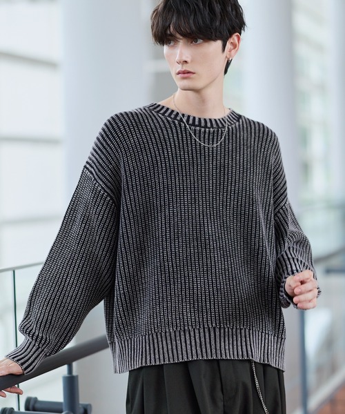 「ASTRONOMY」 長袖ニット L ブルー メンズ_画像2