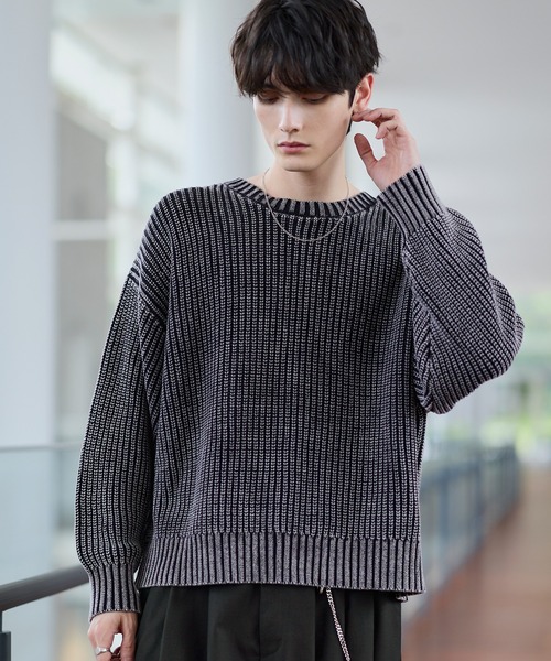 「ASTRONOMY」 長袖ニット L ブルー メンズ_画像4