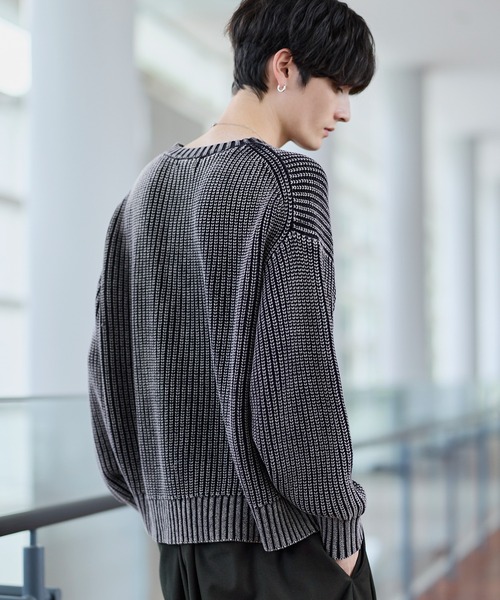 「ASTRONOMY」 長袖ニット L ブルー メンズ_画像5