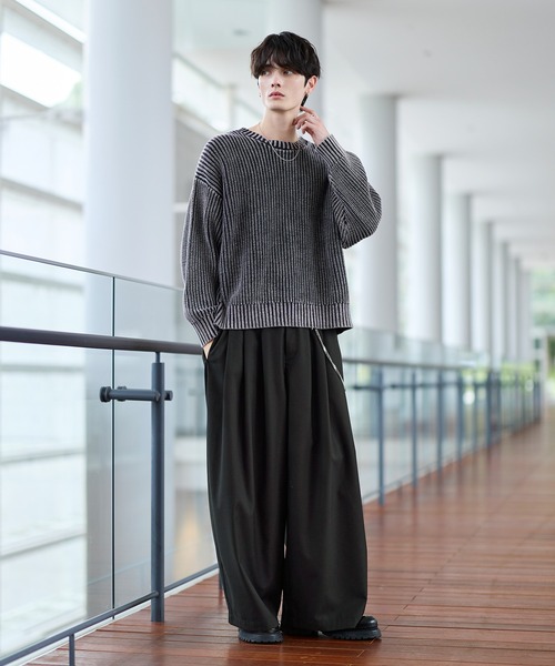 「ASTRONOMY」 長袖ニット L ブルー メンズ_画像7