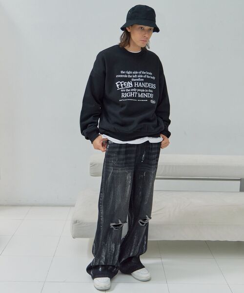 「FFEIN」 スウェットカットソー LARGE アッシュグレー メンズ_画像6
