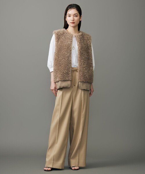 「自由区」 ニットベスト 38 ブラウン レディース_画像7