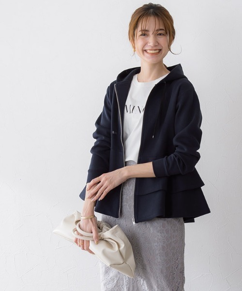 「Pierrot」 ジップアップパーカー S ネイビー レディース_画像3