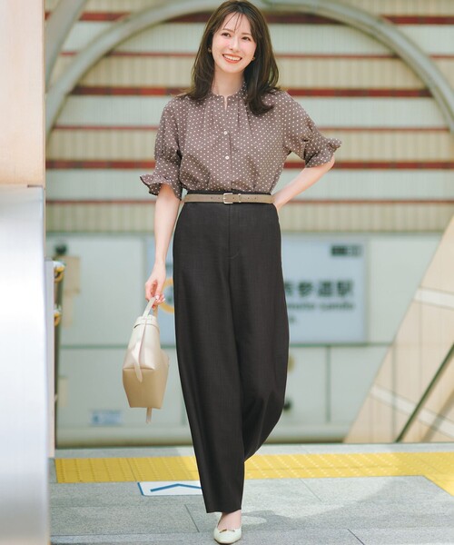 麻 パンツレディース（23区）（色：グレー系）の商品一覧 通販 - Yahoo
