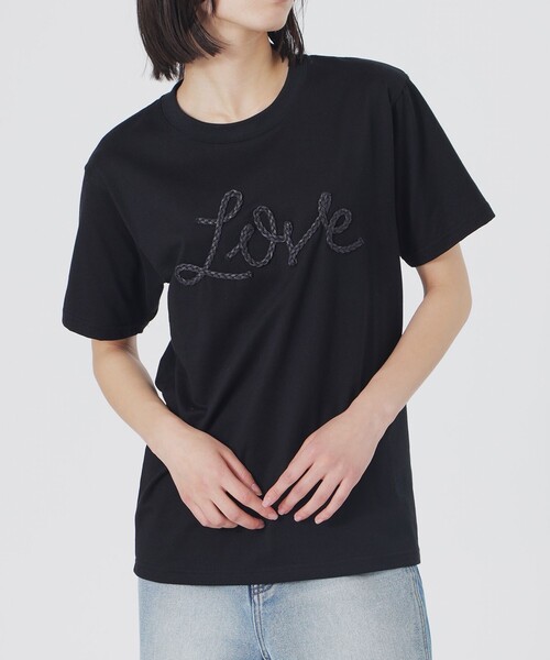 LOVELESS（ラブレス） tシャツ 半袖 LOVEコード刺繍Tシャツ レディース