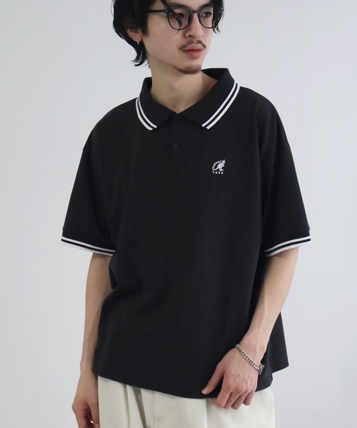 GHOST GOLF GANG 半袖ポロシャツ 黒 M GGG刺繍 厚手 大きめ KANGOL（カンゴール） ポロシャツ 半袖 「KANGOL/カンゴール」別注