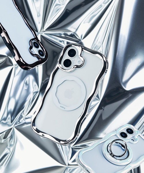 iface BeBling iPhone13 14 15 シルバー メタリック iFace BeBling（ビーブリング）セット (スマホケース＆スマホリング
