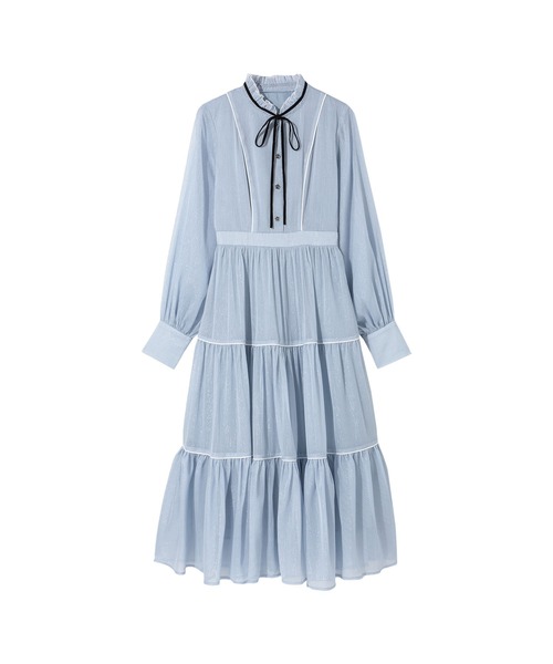 「MARY QUANT」 長袖ワンピース M ブルー レディースの画像