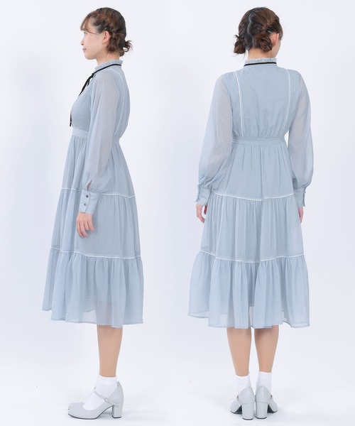 「MARY QUANT」 長袖ワンピース M ブルー レディースの画像