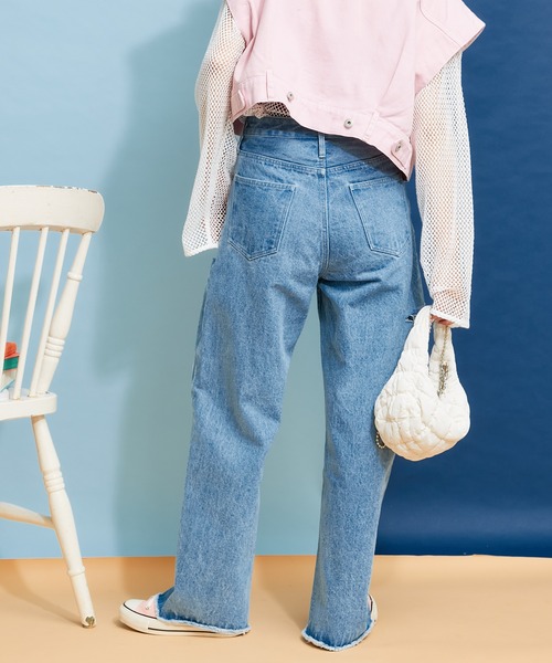 「HELLO.SANFRANCISCO」 デニムパンツ ONE SIZE ネイビー レディース_画像7