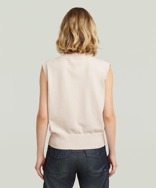 G-STAR RAW ベスト ジレ Vest Loose Knit/リネンルーズニットセーター 