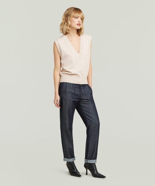 G-STAR RAW ベスト ジレ Vest Loose Knit/リネンルーズニットセーター 