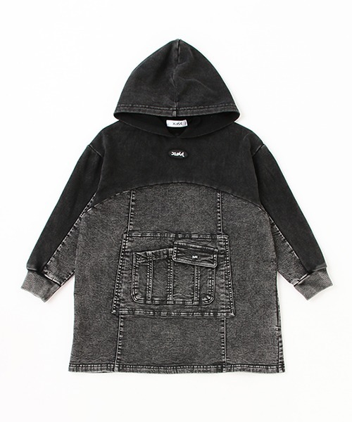 「X-girl Stages」 「KIDS」長袖ワンピース 110cm ネイビー キッズ_画像3