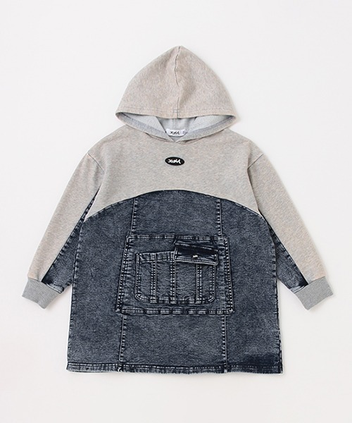 「X-girl Stages」 「KIDS」長袖ワンピース 110cm ネイビー キッズ_画像6