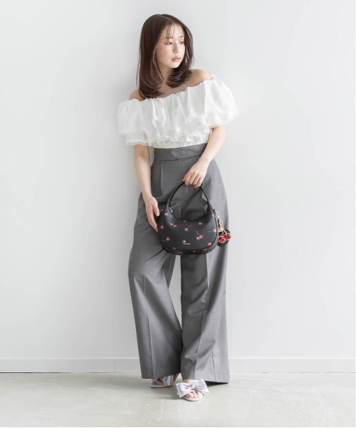 ショルダーバッグ バッグ 「Cherry＆Strawberry」2WAY ハーフムーンショルダーバッグ レディースの画像