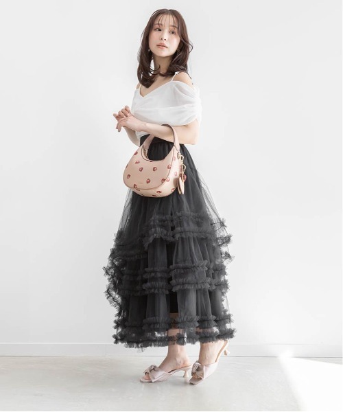 ショルダーバッグ バッグ 「Cherry＆Strawberry」2WAY ハーフムーンショルダーバッグ レディースの画像