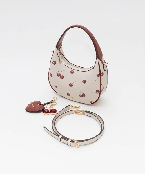 ショルダーバッグ バッグ 「Cherry＆Strawberry」2WAY ハーフムーンショルダーバッグ レディースの画像