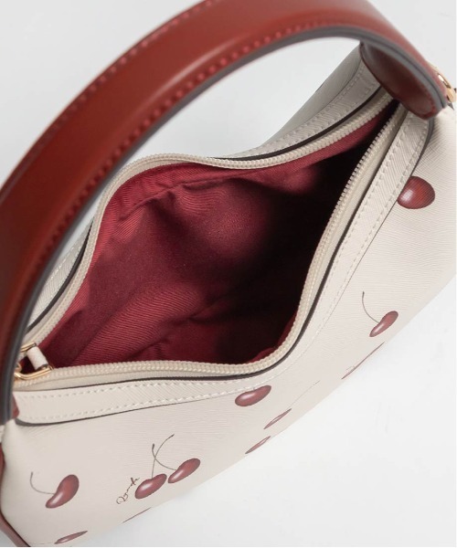 ショルダーバッグ バッグ 「Cherry＆Strawberry」2WAY ハーフムーンショルダーバッグ レディースの画像