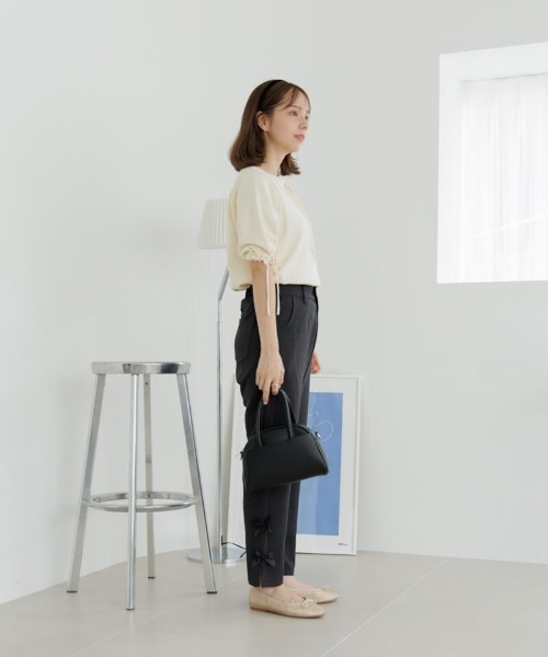 「flower」 半袖ニット FREE ベージュ レディース_画像8