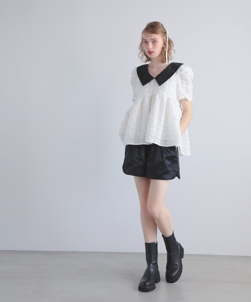 MERAKI ふくれジャガードビッグカラートップス レディース : ZOZOTOWN 