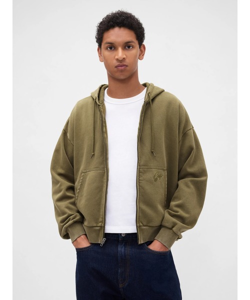 d.i.a.オリーブ色パーカー GAP（ギャップ） ジップアップパーカー M オリーブ メンズ : ZOZOTOWN