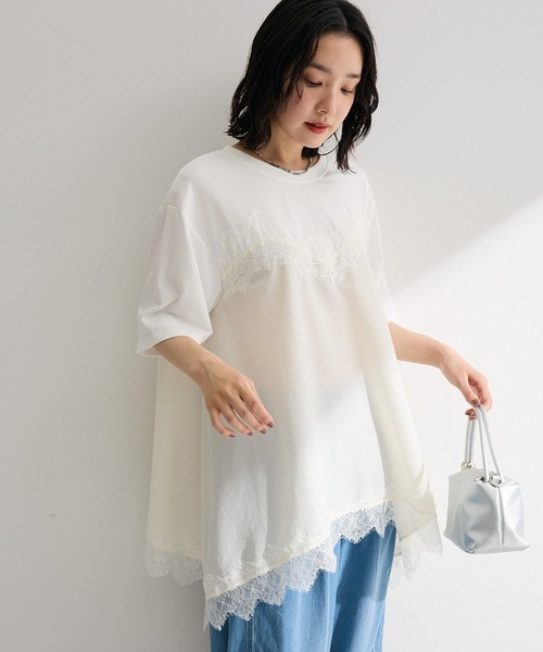 Green Parks（グリーンパークス） tシャツ 半袖 レースキャミ