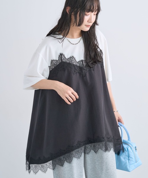 Green Parks（グリーンパークス） tシャツ 半袖 レースキャミ