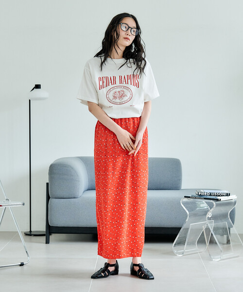 Drawer シルクフラワープリントロングスカート　36サイズ FREAK'S STORE（フリークスストア） ロング スカート 夏 フラワー