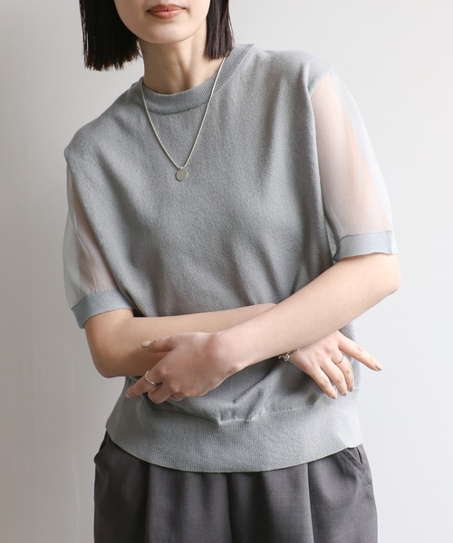 「select MOCA Et」 半袖ニット FREE ブラック レディース_画像7