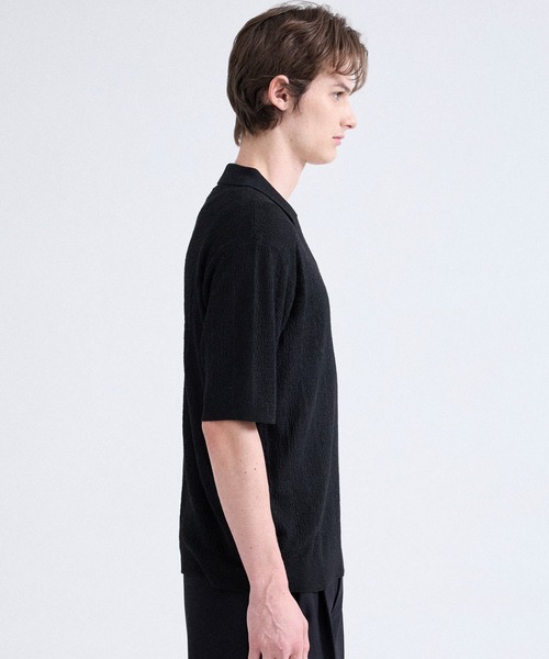 「Parts Lab.」 半袖ニット S チャコールグレー メンズ_画像4