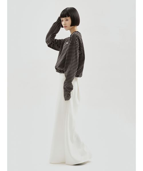 emmi tシャツ emmiロゴクロップドボーダーカットソー レディース