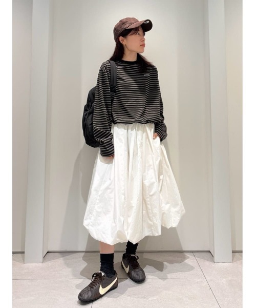 emmi tシャツ emmiロゴクロップドボーダーカットソー レディース