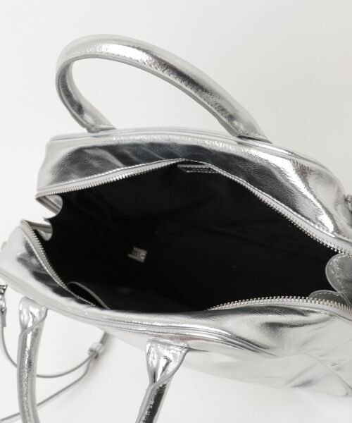 「ADAM ET ROPE'」 ワンポイント2WAYバッグ - シルバー レディース_画像4