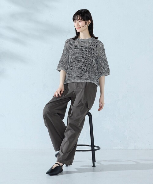 「COMME CA ISM」 カーゴパンツ MEDIUM ブラック レディース_画像3