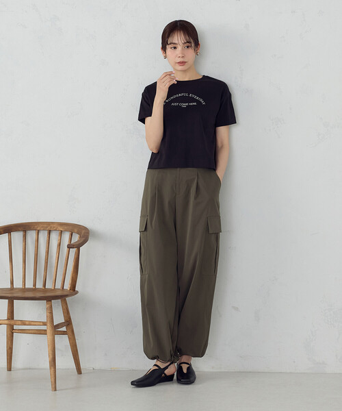「COMME CA ISM」 カーゴパンツ MEDIUM ブラック レディース_画像5