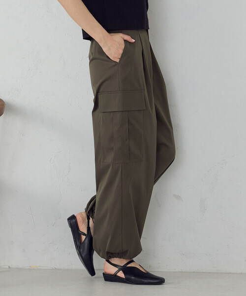 「COMME CA ISM」 カーゴパンツ MEDIUM ブラック レディース_画像8