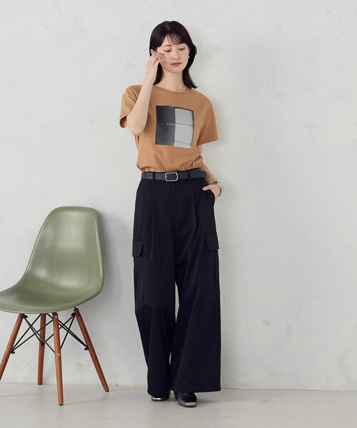 「COMME CA ISM」 カーゴパンツ MEDIUM ブラック レディース_画像9