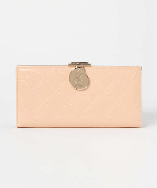 Clelia 財布 がま口×フラップエナメル長財布 レディース