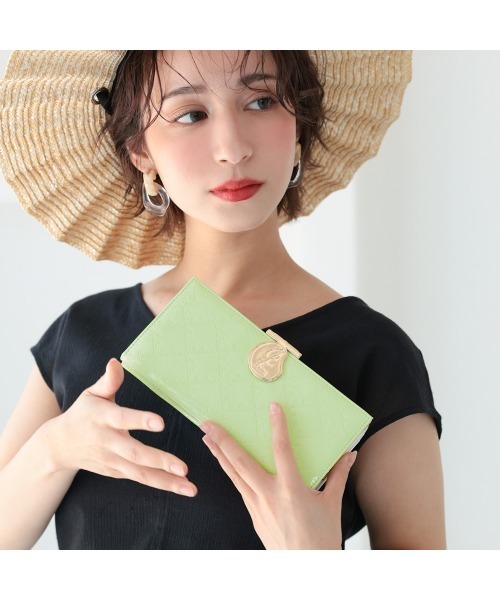 Clelia Luce エナメルフラップがま口長財布 クレリア Clelia レディース 長財布 財布 エナメル がま口
