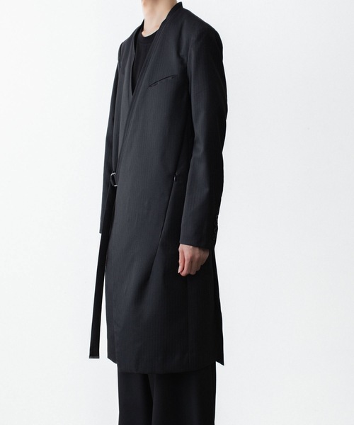 ノーカラーコート コート SHADOW STRIPE TYROCKEN COAT メンズの画像
