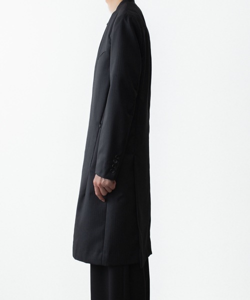 ノーカラーコート コート SHADOW STRIPE TYROCKEN COAT メンズの画像