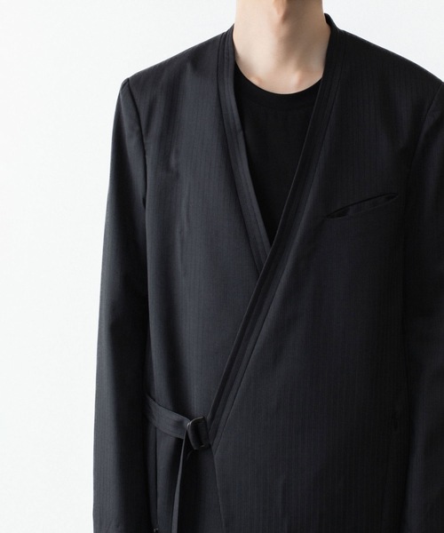 ノーカラーコート コート SHADOW STRIPE TYROCKEN COAT メンズの画像