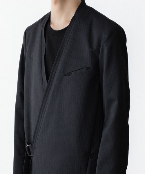 ノーカラーコート コート SHADOW STRIPE TYROCKEN COAT メンズの画像