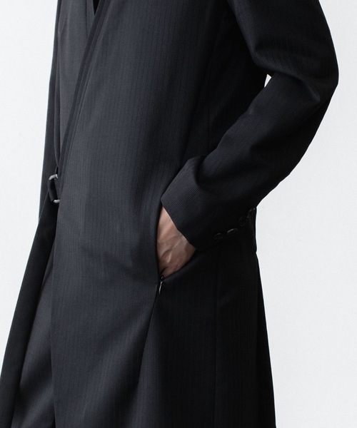 ノーカラーコート コート SHADOW STRIPE TYROCKEN COAT メンズの画像