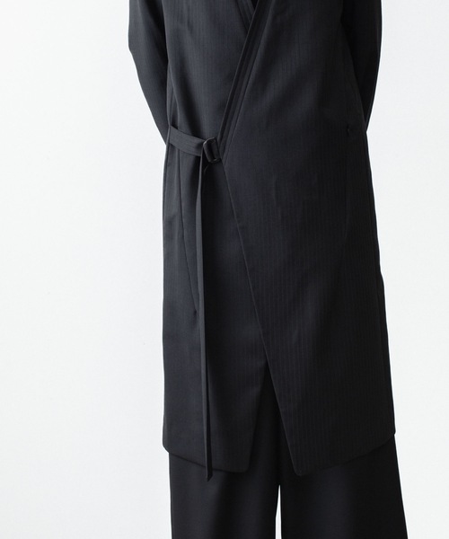 ノーカラーコート コート SHADOW STRIPE TYROCKEN COAT メンズの画像