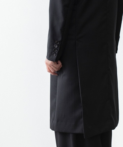 ノーカラーコート コート SHADOW STRIPE TYROCKEN COAT メンズの画像