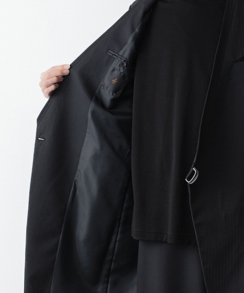 ノーカラーコート コート SHADOW STRIPE TYROCKEN COAT メンズの画像
